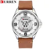 Curren Fashion Classic Black Business Men Watches Date Quartz Wrist Watch Leather Strap Clock Erkek Kol Saati234s