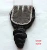 Brasiliansk jungfru mänsklig hår 4x4 5x5 spetsstängning peruansk malaysisk indisk mongolisk kroppsvåg rakt löst djupa kinky raka stängningar