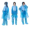 Jetable PE Imperméable Adulte Costume D'urgence Unique Imperméable À Capuche Poncho Voyage Camping Imperméables En Plein Air Vêtements De Pluie CCA12045