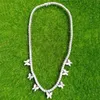 dégelée à collier pendentif papillon pour hommes femmes argent hip hop chaînes pendentifs en diamant design de luxe collier 4 mm bijoux chaîne de tennis