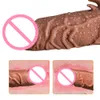 Wibrujące przedłużanie rękawów penisa Pierścień Pierścień Wibrator powiększanie pustego paska na pasku dildo wiązka wiązki silikonowej zabawki seksualne dla mężczyzny M2626502