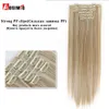 Long Straight Hair Extension 24 Inches 6 Pcs A Set 16 Clips In On Hair Extensions Heat Resistant Synthetic Hairpiece
