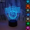 3d ny volleyboll form bordslampa USB 7 färger LED lampor Heminredning Lampara Bedroom Bedside baby sovande nattlight presenter