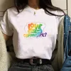 Gay Pride Hediyeler Komik Güzel Aşk Kromozomlar Letter Tişörtlü Casual Lezbiyen LGBT Kısa Kollu T Shirt Tops sayın Değil