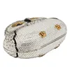 DGrain Hollow Owl Women Silver Crystal Evening Clutch Bag Bag Bag Wedding Cocktail Diamond Party and Pres Base2053