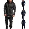 Män Solid Splicing Jumpsuit Streetwear Casual Male Zipper Hoodies Overaller Mäns One-Piece Playsuit Jumpsuits Hooded Sweatshirts