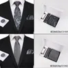 Nouveau modèle de mode Long Tie Men 8cm Silk Tie Man Wedding Mariage Occasion formelle Neckertie Mandkinchief Cuffinks 3 PCS Set269V