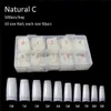 Tamax 500pcs / Box False Nail Full Cover Half Stick och Fransk stil Vit Naturlig Transparent Clear Färg Fake Nails Nail Art Tool