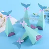 40PCS Mermaid Favor Boxes Kids Birthday Party Party Supplies Pheach Home Wedding Gifts Favors Sweet Candy Box Favors Holder2653