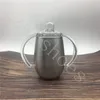 12oz rostfritt stål muggar sippy cup spädbarn flaska dubbel vägg vakuum isolerade flaskor med dubbelt babyhandtag