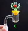 DHL 4mm Thick Flat Top XL Quartz Core Reactor Banger Nail with Solid Glass Cactus Panda Duck Carb Cap For Glass Water Pipes