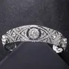 Couronnes de mariée Cristaux autrichiens de luxe CZ Meghan princesse mariage diadème de mariée couronne accessoires de cheveux mariée bandeau en argent Fashio4321912