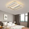 Modern LED-ljuskronor Light Square Lights för sovrum Vardagsrum Grå Belysning Matsal Dekorativ Hem Ljuskraft Lampa