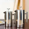 French-Press-Kaffeemaschine, doppelwandiger Edelstahl-Kaffeebereiter, isolierte Kaffee-/Teemaschine, Kanne mit einem Filterkörbchen T22544