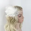 Haarschmuck Schwarz Strass Perlen Pailletten Haarband 1920er Jahre Vintage Gatsby Party Kopfschmuck Frauen Flapper Feder Stirnband
