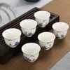 6 PCS LOT KUNG FU TEA keramikkomposition Hela paketet emalj Purpurmönster japansk stil liten kopp te1625