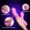 Intelligent sugande teleskopisk dildo vibrator silikon värmeklitoral stimulator massage nippel suger sexleksaker för kvinna mx191228