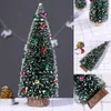 Weihnachtsbaum Mini Kiefer mit Holzgestell DIY Heim Tabelle Top-Dekor Frohe Weihnachten Tischdekoration Best Kids Geschenk # 35