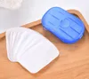 20 stks / doos wegwerp anti stof mini reizen zeep papier wassen hand bad schoonmaken draagbare boxed schuimende zeep papier geurende bladen SN3077