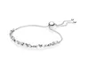 925 Sterling Silver Adjustable size Crystal Shine Bracelet for Pan-dora Charms Bracelet Women Wedding Jewelry Bracelets W268