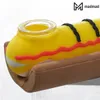Hot Dog Silikon Rökning Handrör med glasskål Matkvalitet Herb Hookah Heady Tube 638