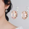 Water Drop Silver Mode-sieraden Hot Koop Ovaal Crystal Big Stone Rhombus Drop Earring Valentines Day Gift