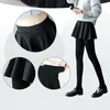 Girl Render culottes bottom skirt trousers fake two plus skirt pants leggings women thin plus velvet thickening foot stepping pants 3 color