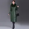 Jaqueta de pato de inverno Mulheres longas casaco feminino feminino em jaquetas com colarinho de pêlo de verdade mais tamanho 5xl wyq800