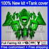 Kropp + Tank för Kawasaki ZX1000 CC ZX 10 R ZX-10R 2004 2005 214MY.71 ZX10R 04 05 ZX1000C 1000cc ZX 10R 04 05 ABS Fairings Pearl Green