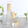 20ml 30ml 40ml 50ml 60ml 80ml 100ml Frost Glass Cream Jar bottles with plastic Lids Cap Frosted Lotion Spray Bottle Cosmetic Container Jar