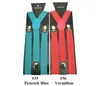 Adult women and Mens Suspenders X-Back 1" Wide Adjustable Solid Straight Clip Suspenders For Trousers 37 col