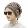 Forma-Quente malha Hat Beanie Algodão Lenço Chapéus dupla finalidade Cap Scarf Mulheres Homens Snood térmica de Inverno de esqui ciclismo ao ar livre Chapéus