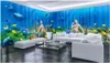 3D Room Wallpaer Photo personnalisée Photo Mer Mer Monde Sirène Dolphin Dolphin House Fond Maison Décor Fond d'écran 3D Muraux muraux pour murs 3 D