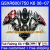 Suzuki GSXR 750 600 GSX R600 R750 GSXR750 06 07 296HM.0 GSX-R600 06 07 GSXR-750 K6 GSXR600 2006 2007 페어링 키트 공장 블루 레드