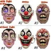 Светодиодный свет Halloween Mask Mask для клоуна Вампир Глазная маска косплей тема макияж Маскарад полная партия партии ZZA1144-1