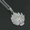 Fashion- cartoon diamonds pendant necklaces for men Stainless steel rhinestone Comic luxury necklace 30 inches Cuban chain 2 colors