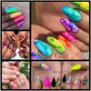 12 couleurs/ensemble néon Pigment ongles poudre poussière Ombre ongles paillettes dégradé paillettes irisé acrylique poudre Nail Art décoration