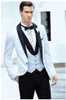 White Groom Tuxedos Black Shawl Lapel Groomsmen Mens Wedding Dress Excellent Man Jacket Blazer 3 Piece Suit(Jacket+Pants+Vest+Tie) 9