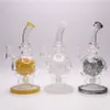 Glass Bong Waterpipe Hookah Recycler Oil Rigs with Unique Colorful Percolator 9in height 14mm Bowl