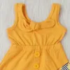 Ärmlös toppklocka botten baby flickor designer sommarkläder set solros tryck barn boutique kläder