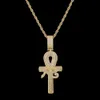 Aankomst Egyptische Ankh Key of Life hanger ketting met touwketen Hip Hop Silver Gold als