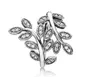 CZ Diamond 925 Ensemble de bague de mariage en argent sterling Boîte d'origine pour pan-dora feuilles d'étincelles d'anneau de femmes
