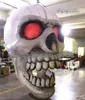 Hanging Horrible Inflatable Skull Model 4m White Pendent Scary Air Blown Demon Head Replica Balloon For Halloween Party Decoration