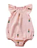 Dropshipping Summer Baby Girls Boys Clothes Cotton Linen Cactus Print Sleeve Romper Jumpsuit Soft Baby Outfits One-Piece