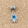 Hamsa Hand Blue Eye Kabbalah Good Luck Charms Hangers voor Sieraden Maken Armband DIY-accessoires 12.8x29.8mm 3Color 120pcs A-372A