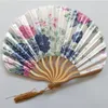 Hand gehouden fans zijde bamboe vouwen fans handheld gevouwen ventilator Chinese stijl voor kerk bruiloft gift vintage home decor