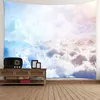 Ciel ciel blanc nuages ​​tapisserie murd litspread couvercle de dortoir serviette de plage arrière