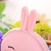 Dessin animé beaux enfants Silicone lapin forme sac à main doux couleur bonbon porte-monnaie clé sac livraison gratuite M130