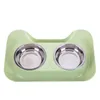 Double Dog Cat Bowls Hond Bowls Rvs Pet Food Water Feeder voor Huisdieren Puppy Kleine Medium Honden