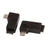 Connecteur à 90 degrés gauche angle droit Mini USB 5 broches femelle vers Micro USB mâle adaptateur convertisseur d'alimentation